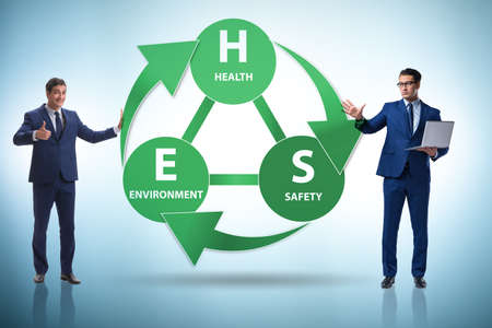 HSE concept for health safety environment with businessmanの写真素材