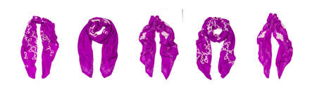 Fashion concept with scarf on white