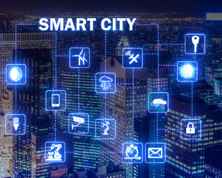 Concept of smart city and internet of thingsの写真素材