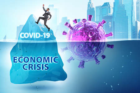 Economic crisis concept in coronavirus covid-19の写真素材
