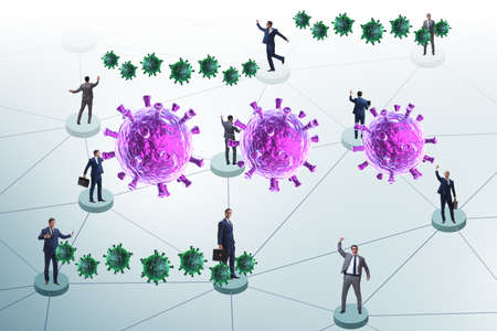 Concept of social distancing in covid-19 pandemic worldの写真素材