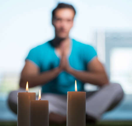 Young handsome man in spa healthcare concept