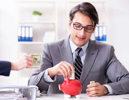 Businessmanbeing offered bribe for breaking lawの写真素材