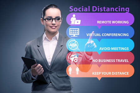 Concept of office social distancing during covid-19 pandemic
