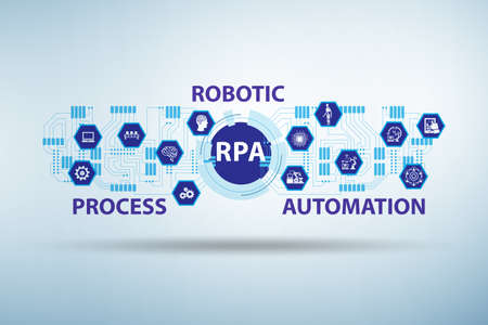 Illustration of RPA - robotic process automationの写真素材