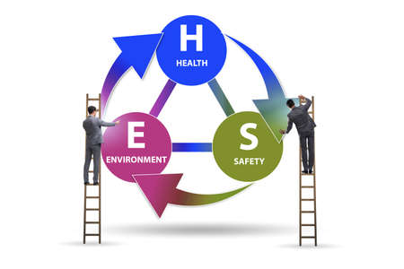 HSE concept for health safety environment with businessmanの写真素材