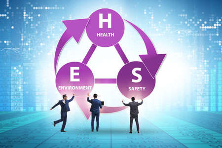 HSE concept for health safety environment with businessmanの写真素材