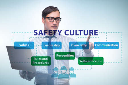 Businessman in safety culture conceptの写真素材