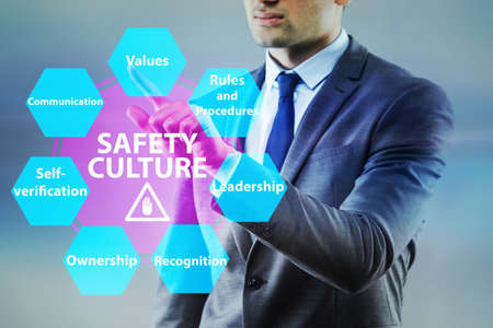 Businessman in safety culture conceptの写真素材