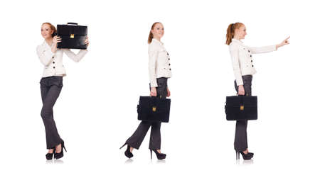 Woman businesswoman isolated on whiteの写真素材