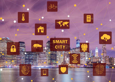 Concept of smart city and internet of thingsの写真素材