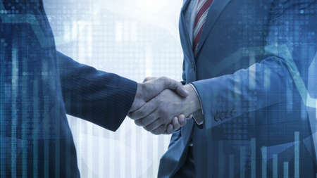 Business concept of cooperation with handshake
