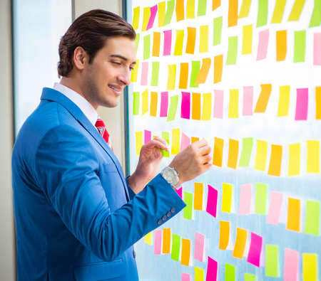 Young handsome employee with many conflicting prioritiesの写真素材