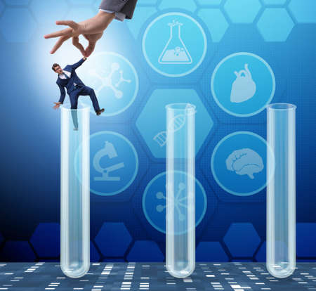 Artificial intelligence concept with businessman out of tube