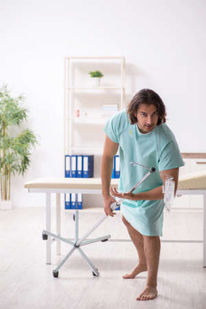 Young mad man in the hospitalの写真素材
