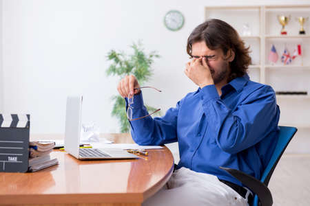 Movie director working in the studioの写真素材