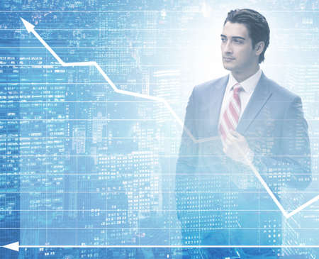 Businessman in trading and finance concept