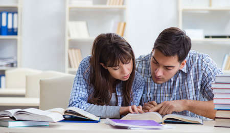 Students sitting and studying in classroom collegeの写真素材
