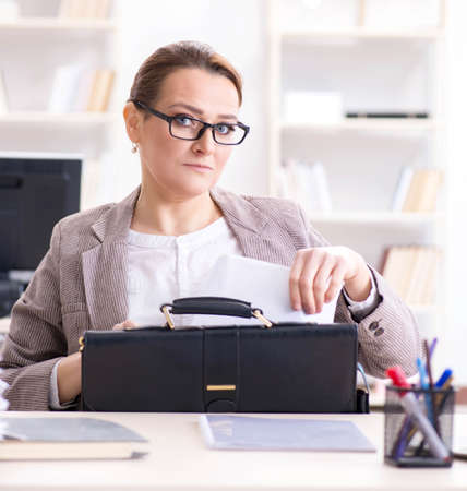 Businesswoman employee working in the officeの写真素材