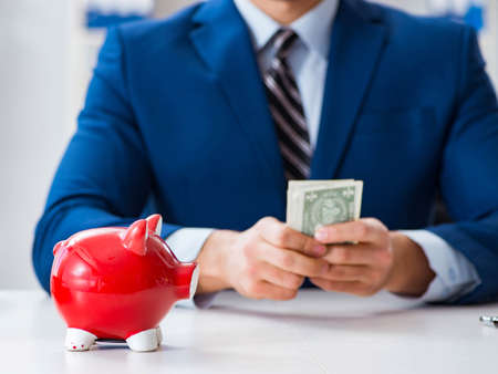 Businessman thinking about his savings during crisis