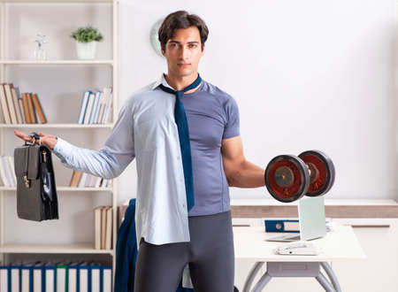 Employee combining work and healthy lifestyleの写真素材