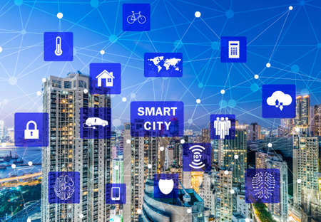 Concept of smart city and internet of thingsの写真素材