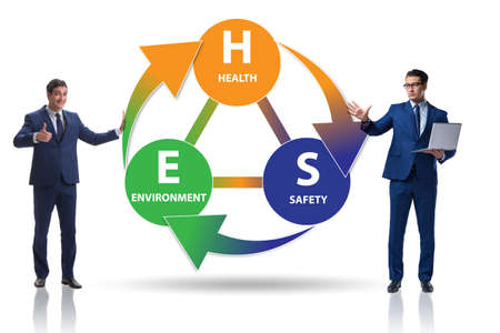 HSE concept for health safety environment with businessmanの写真素材