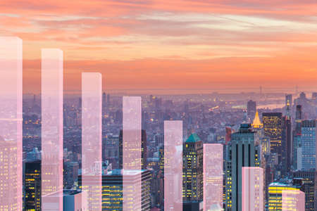 Recession and crisis concept with decline chartの写真素材