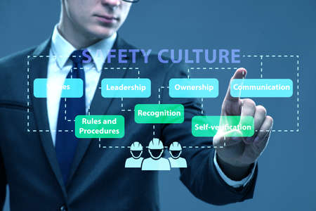 Businessman in safety culture conceptの写真素材