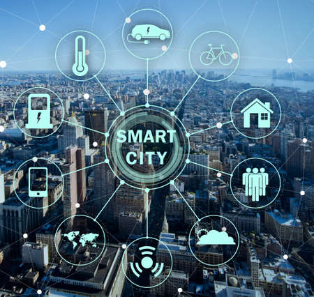 Concept of smart city and internet of thingsの写真素材