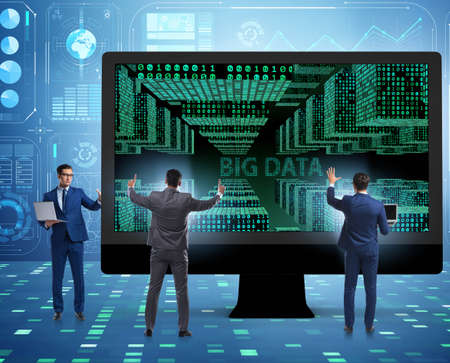 Big data concept with data mining analyst