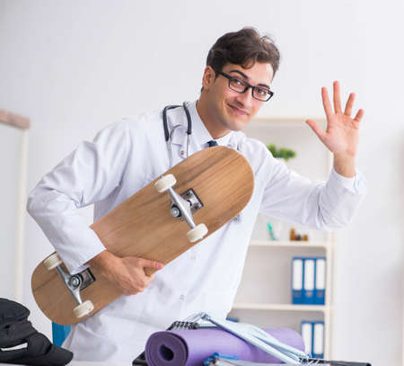 Doctor going to sports during lunch breakの写真素材