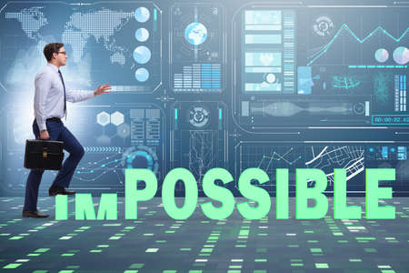Businessman in impossible business concept