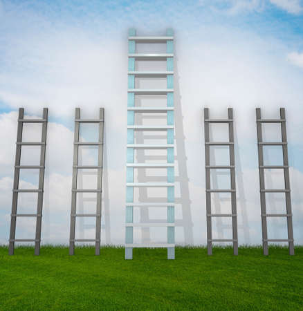 Different ladders in career progression conceptの写真素材