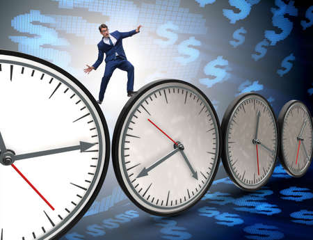 Businessman in time management concept