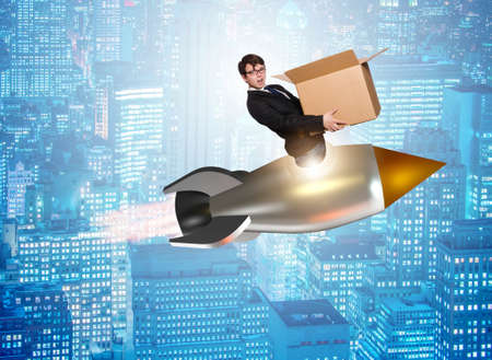 Businessman in fast delivery service