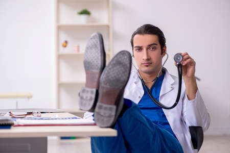 Young doctor working in the hospitalの写真素材