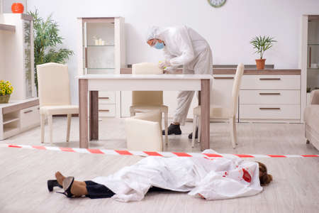 Forensic experts at the crime scene