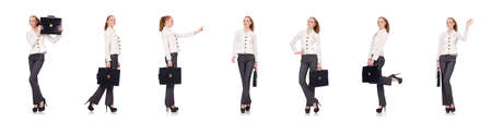 Woman businesswoman isolated on whiteの写真素材