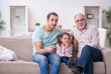 Three generations of family in early development concept