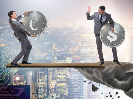 Interdependency concept with two currenciesの写真素材