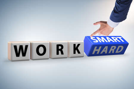Concept of working smart not hardの写真素材