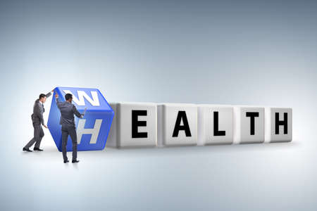 Wealth is health concept with businessman