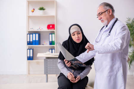 Arab woman visiting experienced doctorの写真素材