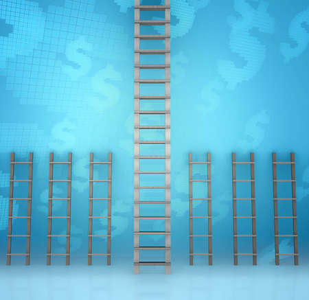 Different ladders in career progression conceptの写真素材