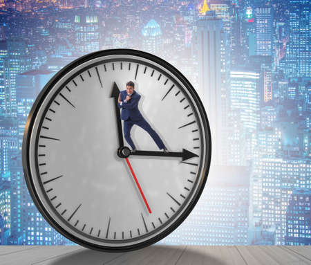 Businessman in time management concept