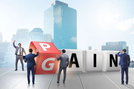 No pain no gain concept with businessmanの写真素材