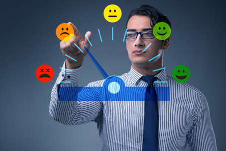 Concept of customer satisfaction with meterの写真素材