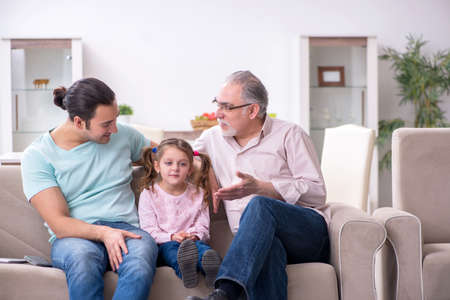 Three generations of family in early development concept