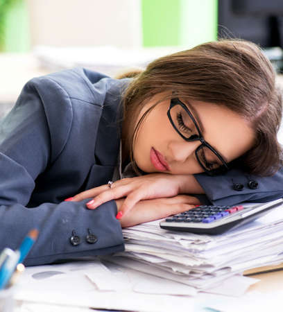 Female financial manager working in the officeの写真素材